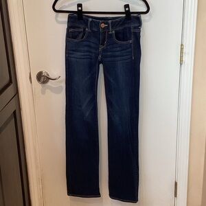American Eagle Outfitters Dark Blue Straight Leg Jeans